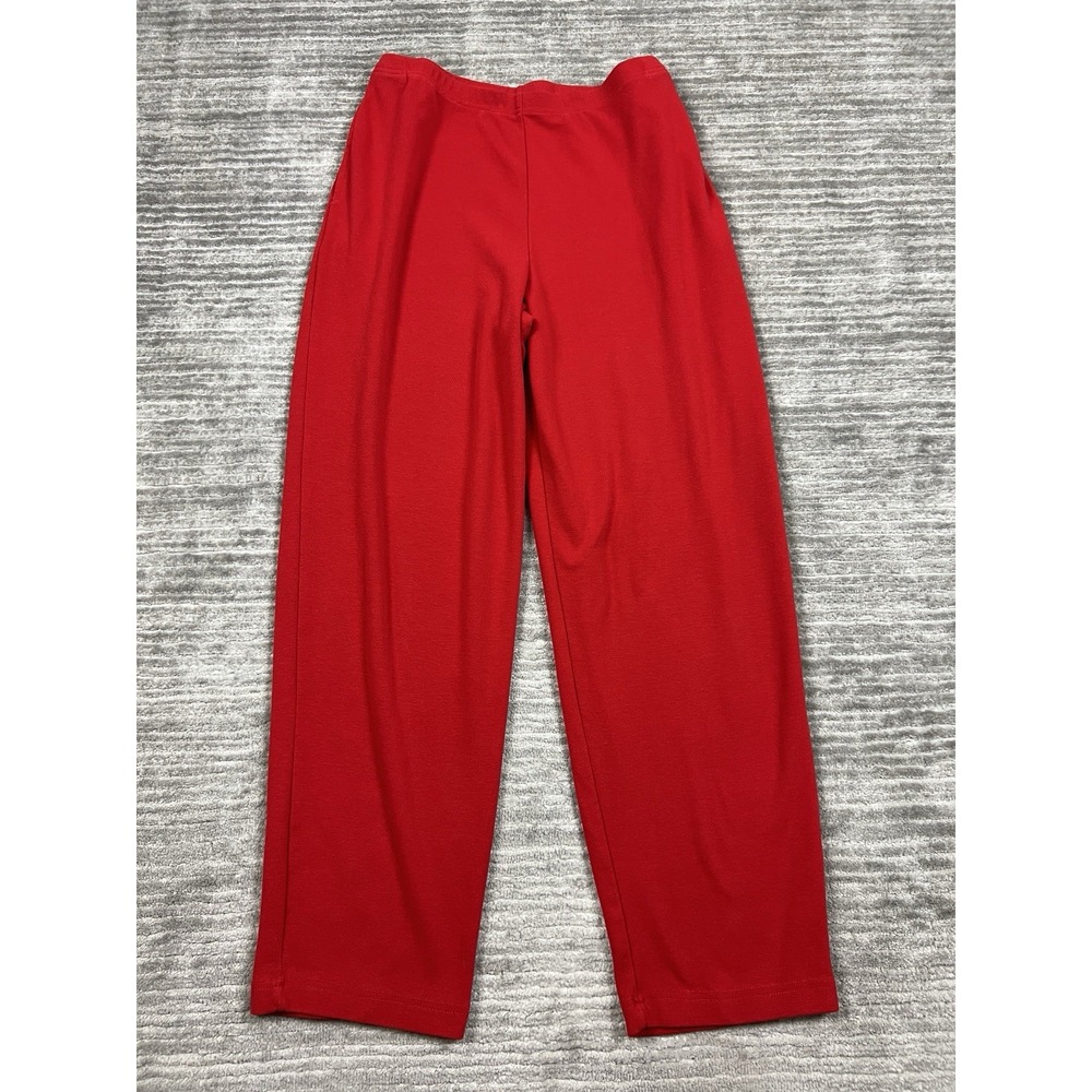 Josephine Chaus Pants Womens Medium‎ Red Pull On Polyester Blend High Rise